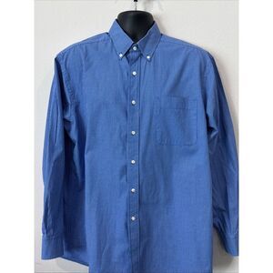 NWT HILFIGER Classic Fit‎ Men's 16 1/2  Long Sleeve Blue  Button Down Shirt
